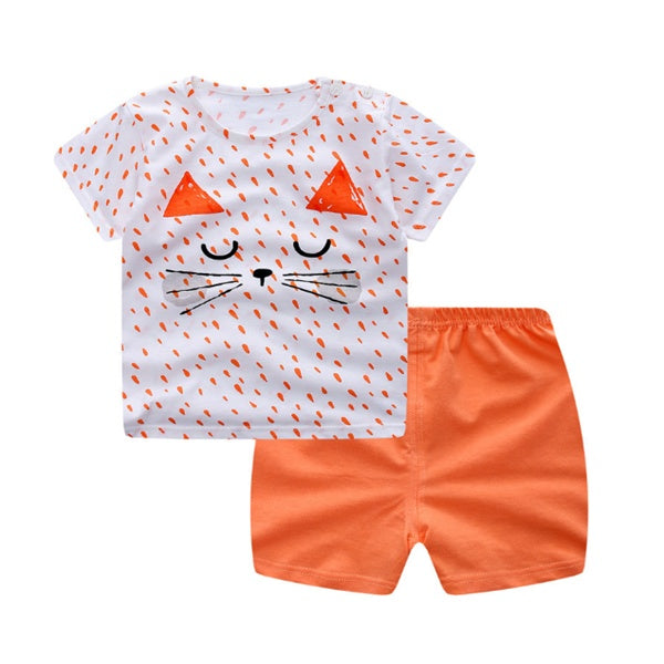 Baby Summer Outfit Set – Short Sleeve Tee & Matching Shorts for Playful Days