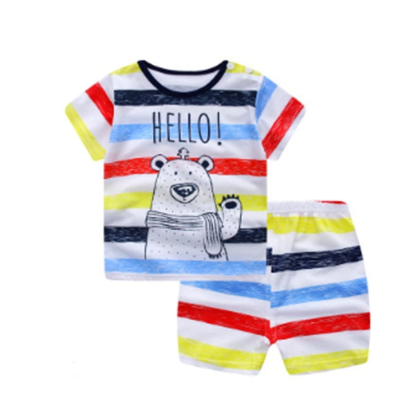 Baby Summer Outfit Set – Short Sleeve Tee & Matching Shorts for Playful Days