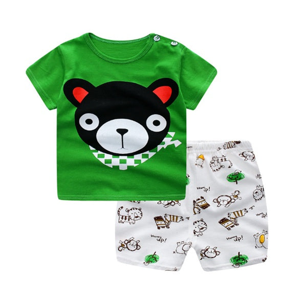 Baby Summer Outfit Set – Short Sleeve Tee & Matching Shorts for Playful Days