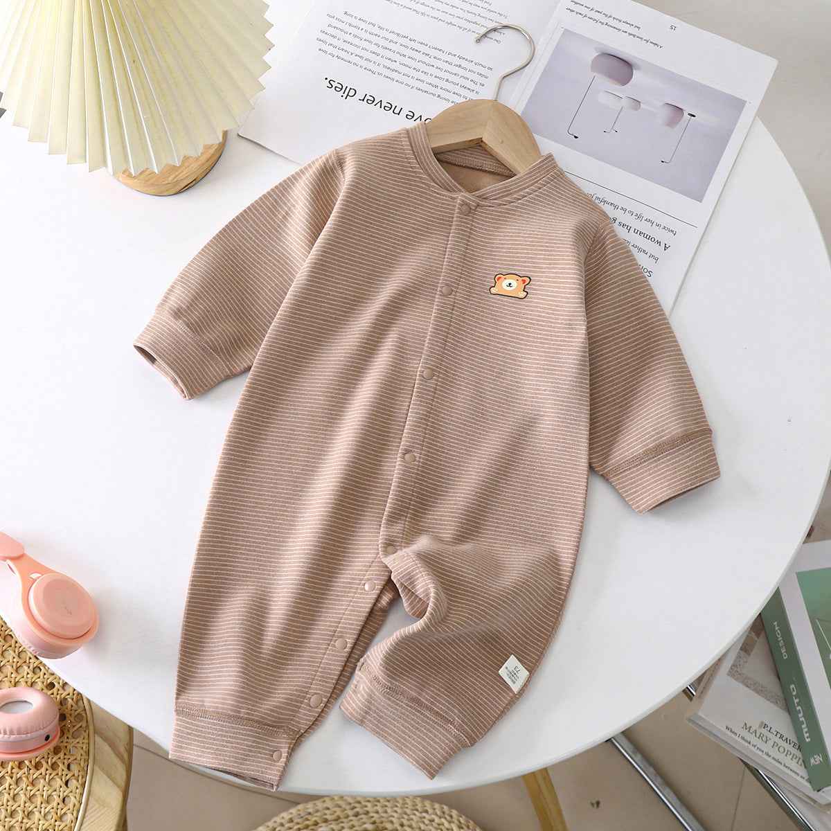 Baby Striped Cotton Jumpsuit – Soft Romper for Everyday Comfort
