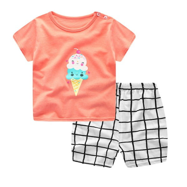 Baby Summer Outfit Set – Short Sleeve Tee & Matching Shorts for Playful Days
