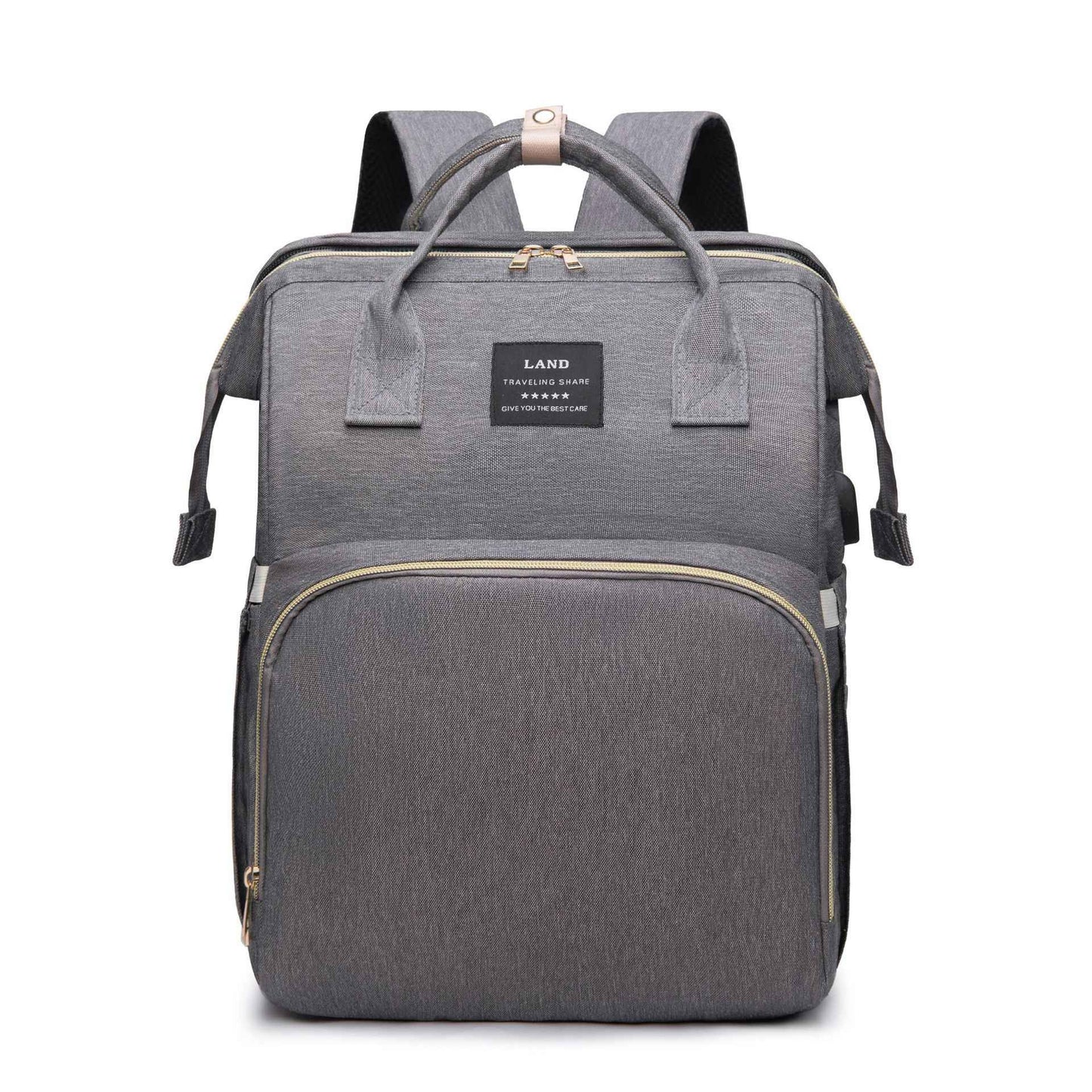 Mummy Baby Crib Backpack – Large Capacity Nappy Bag with USB Port & Cot Feature