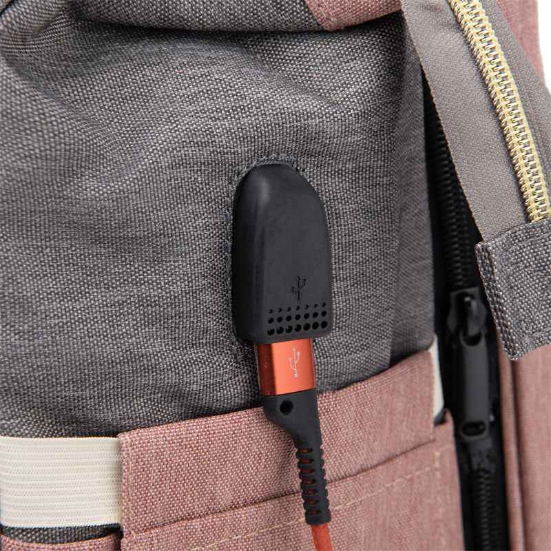 Mummy Baby Crib Backpack – Large Capacity Nappy Bag with USB Port & Cot Feature