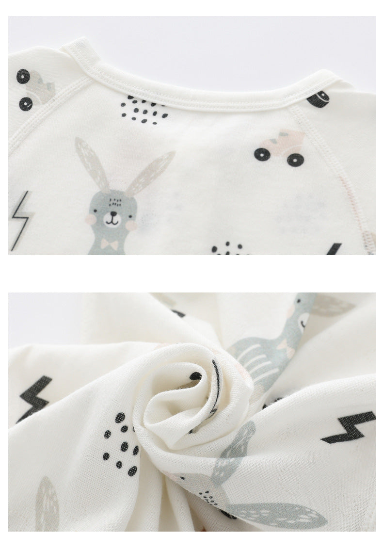 Baby Soft Cotton Romper - Cosy Printed Long Sleeve Jumpsuit for Comfort and Style