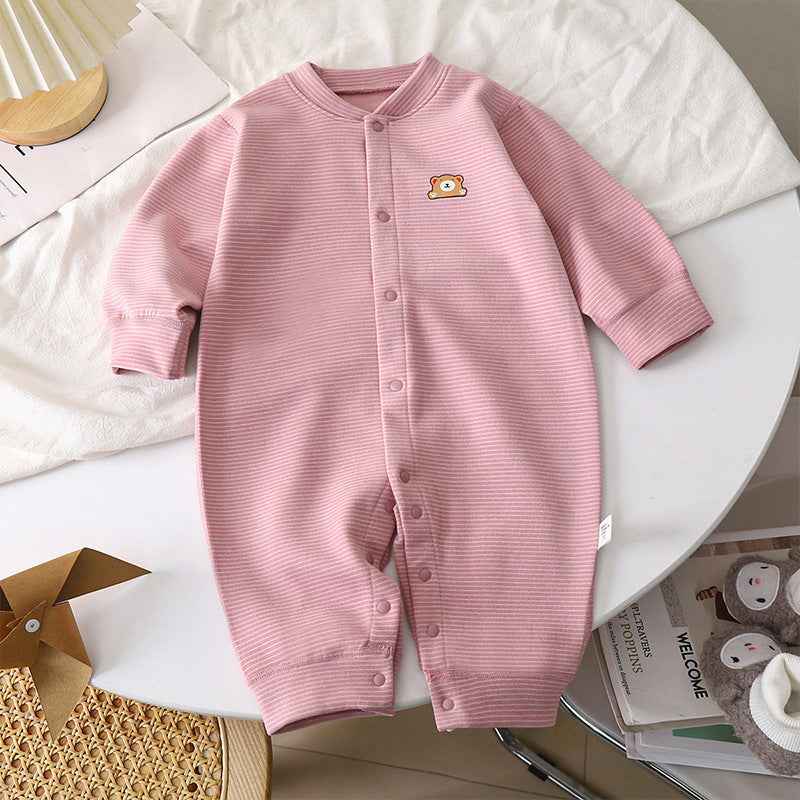 Baby Striped Cotton Jumpsuit – Soft Romper for Everyday Comfort