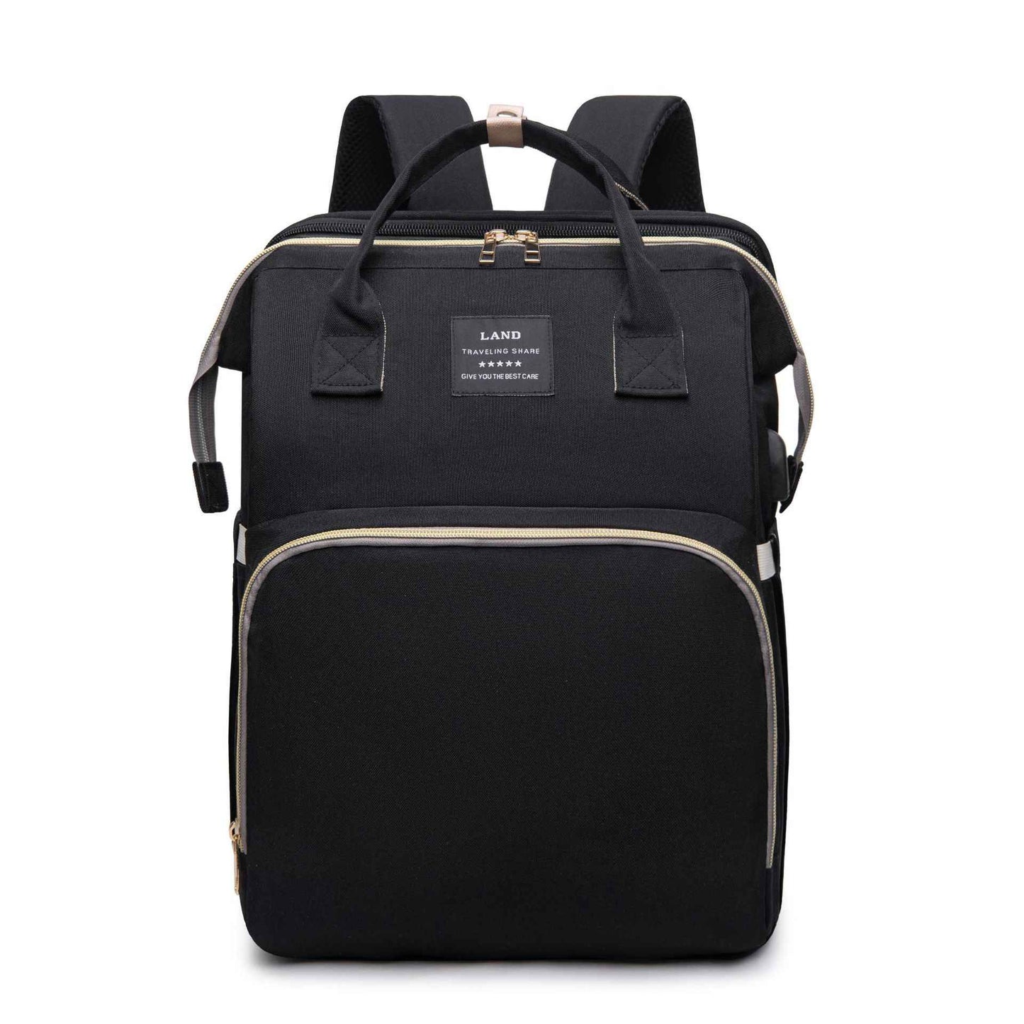 Mummy Baby Crib Backpack – Large Capacity Nappy Bag with USB Port & Cot Feature