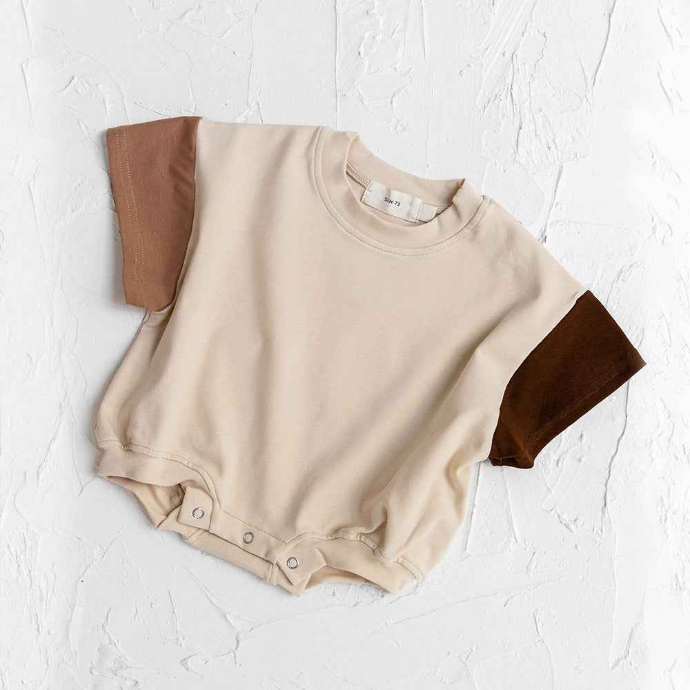 Colour Block Baby Romper – Short Sleeve One-Piece