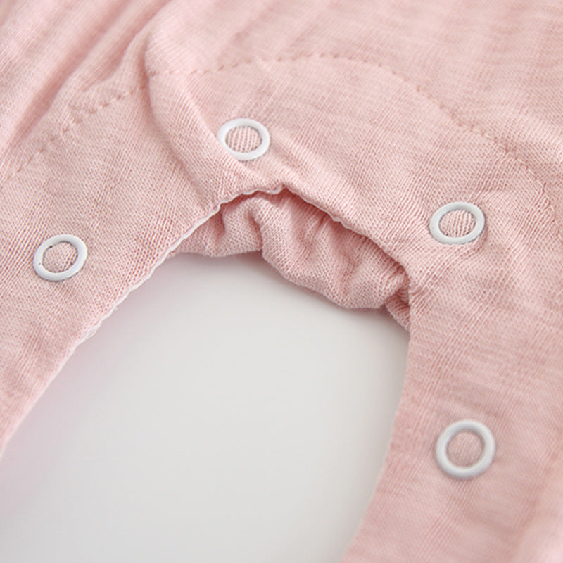 Bow Collar Baby Romper in Pink – Cute Cotton Design for Your Little One
