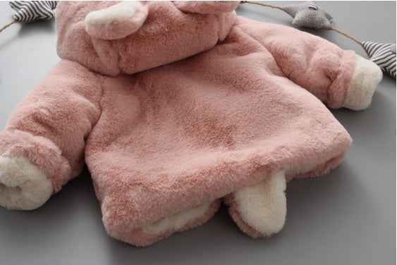 Snuggly Baby Plush Coat with Ears & Tail – Warm Winter Jacket