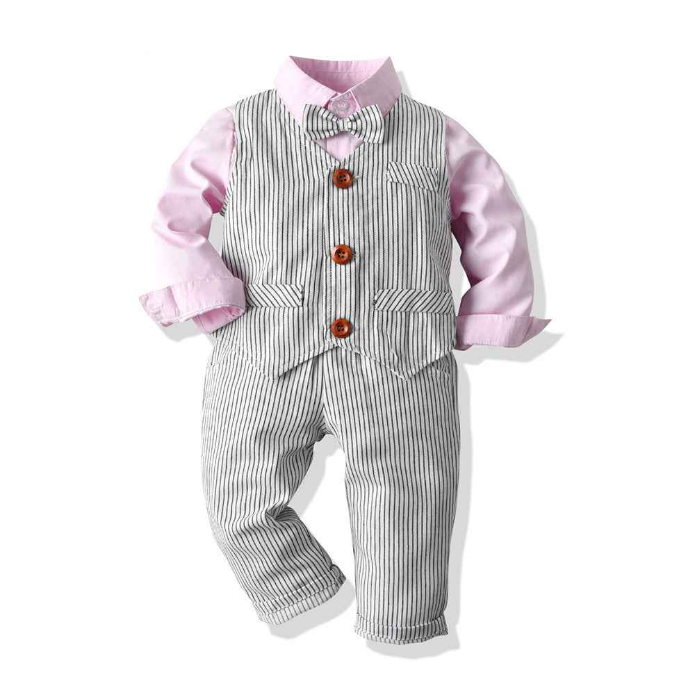 3-Piece Baby Boy Formal Suit – Shirt, Vest & Pants Set