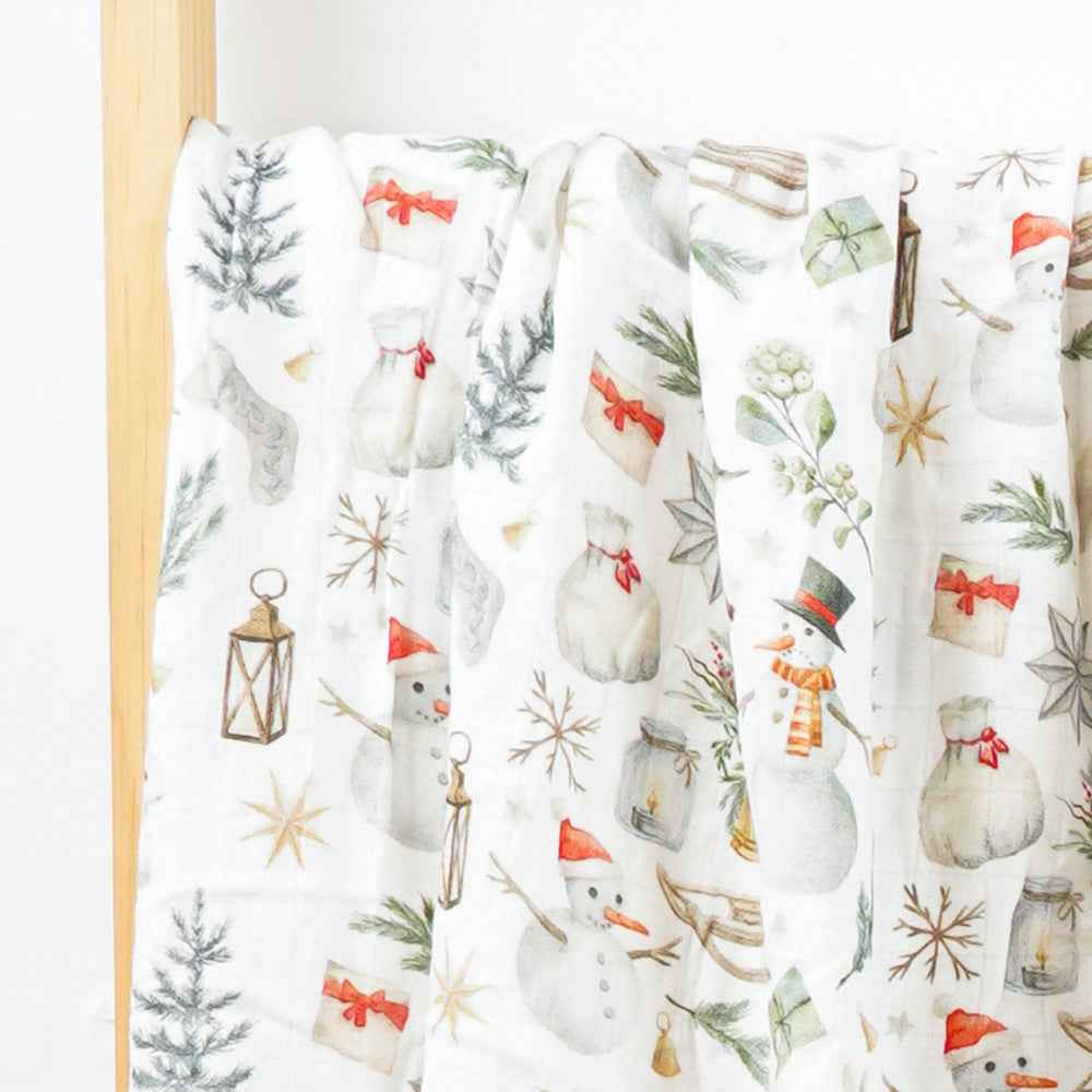 Newborn Bamboo Cotton Gauze Baby Blanket – Soft Muslin Wrap (120×110cm)