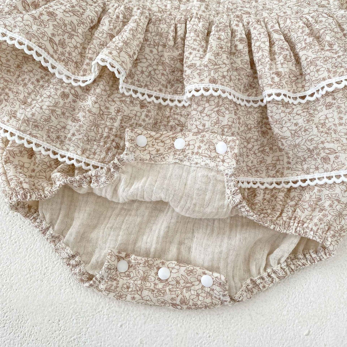 Autumn Baby Girl Double Lace Layer Long Sleeve Princess Romper
