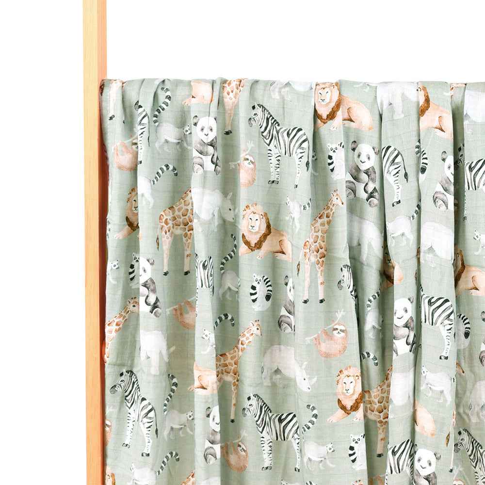 Newborn Bamboo Cotton Gauze Baby Blanket – Soft Muslin Wrap (120×110cm)