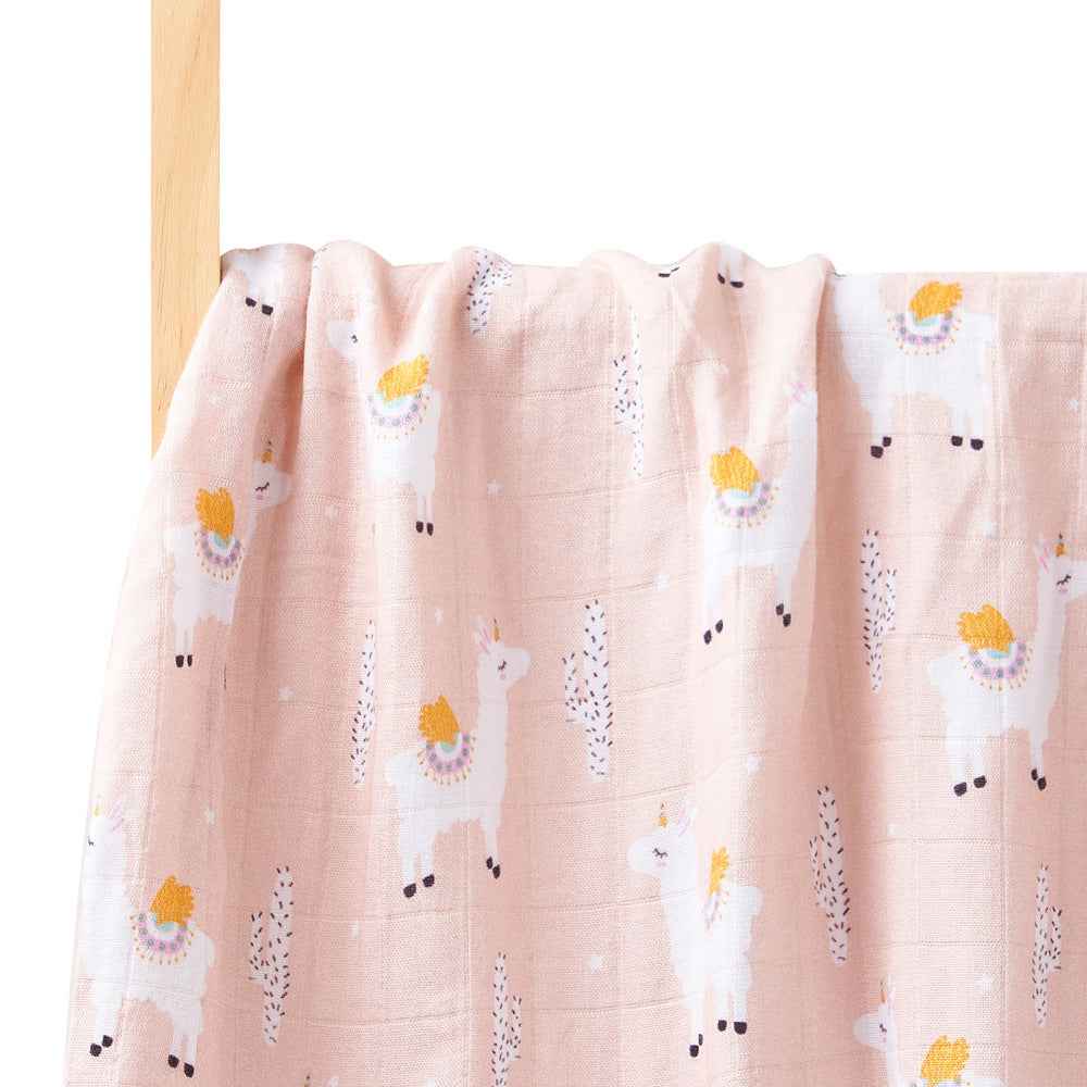 Newborn Bamboo Cotton Gauze Baby Blanket – Soft Muslin Wrap (120×110cm)