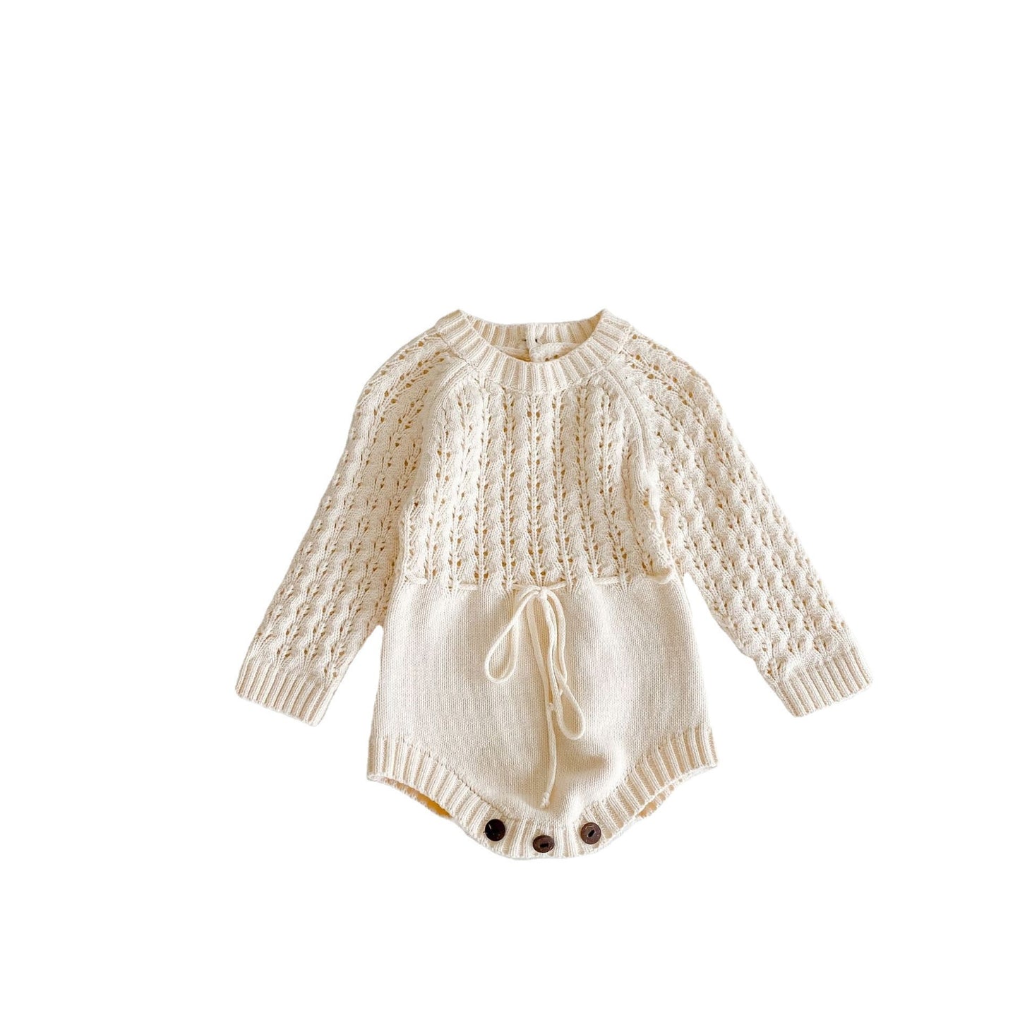 Baby Knit Romper - Cozy Cable Knit Long Sleeve Bodysuit for Infants