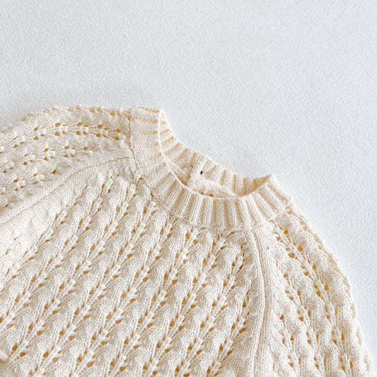 Baby Knit Romper - Cozy Cable Knit Long Sleeve Bodysuit for Infants