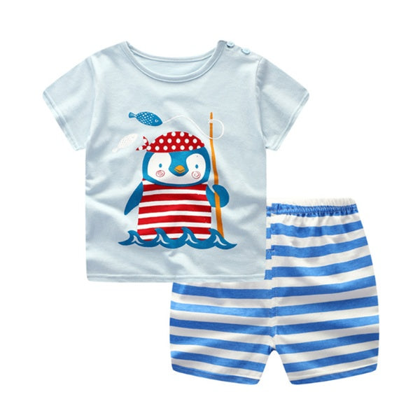 Baby Summer Outfit Set – Short Sleeve Tee & Matching Shorts for Playful Days