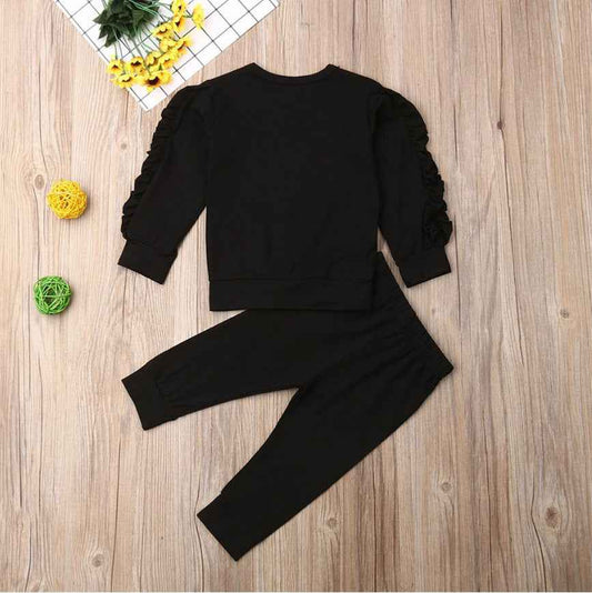 Ruffle Sleeve Baby Loungewear – 2-Piece Fall Outfit
