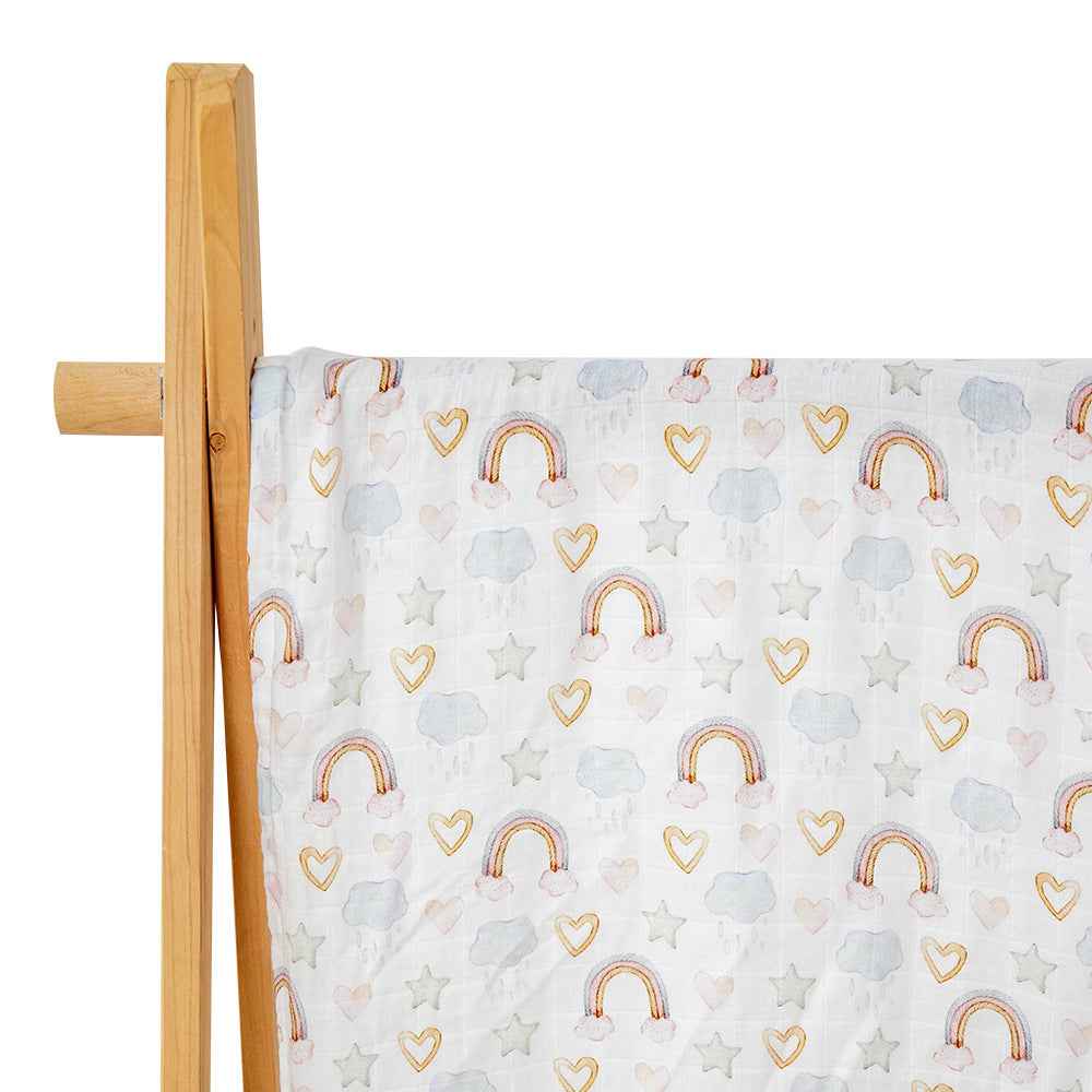 Newborn Bamboo Cotton Gauze Baby Blanket – Soft Muslin Wrap (120×110cm)