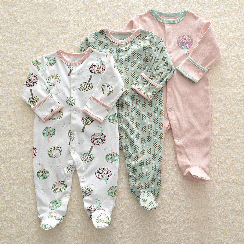 Baby Cotton Zipper Sleepsuit - Long Sleeve Footed Pyjamas for Comfortable Sleep