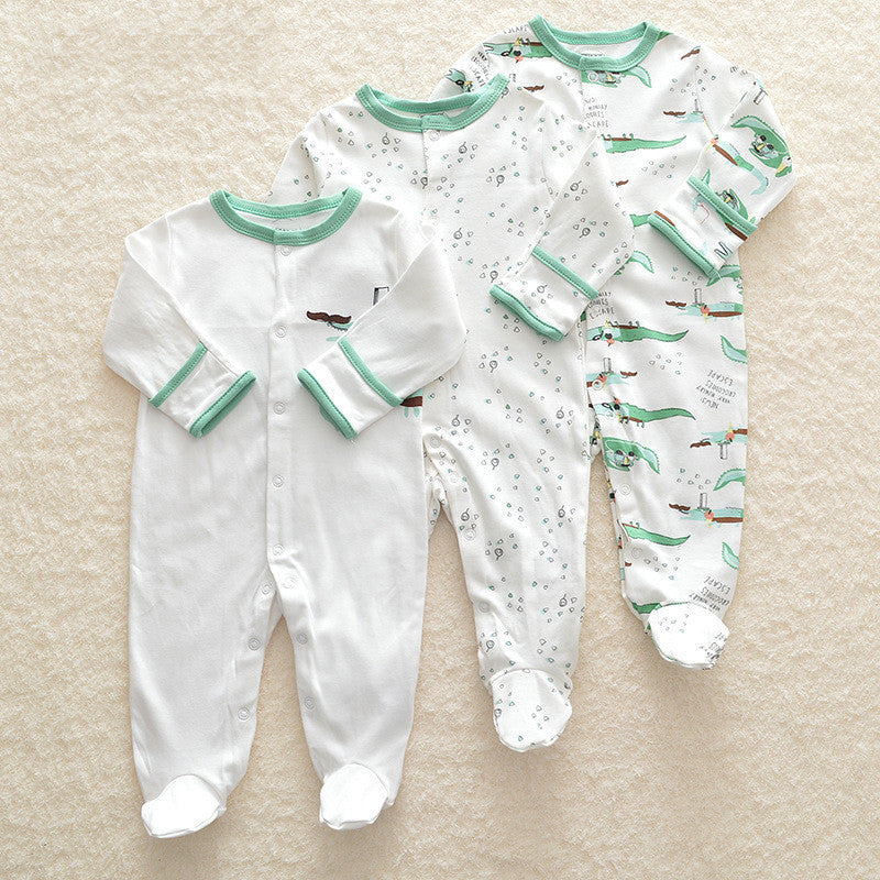 Baby Cotton Zipper Sleepsuit - Long Sleeve Footed Pyjamas for Comfortable Sleep