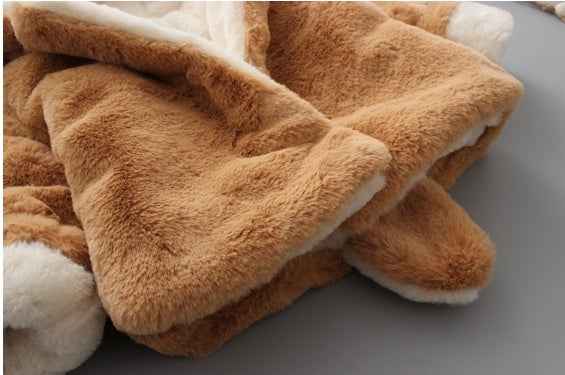 Snuggly Baby Plush Coat with Ears & Tail – Warm Winter Jacket