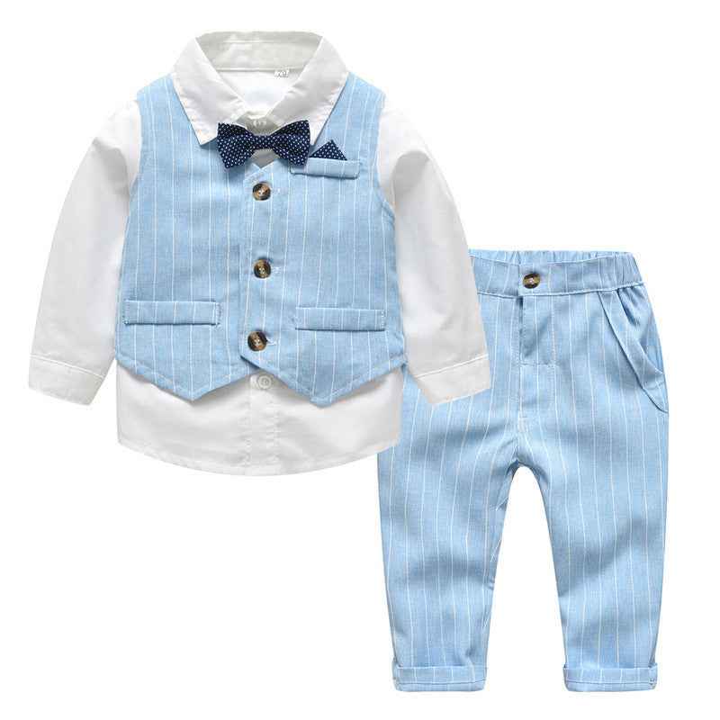 3-Piece Baby Boy Formal Suit – Shirt, Vest & Pants Set
