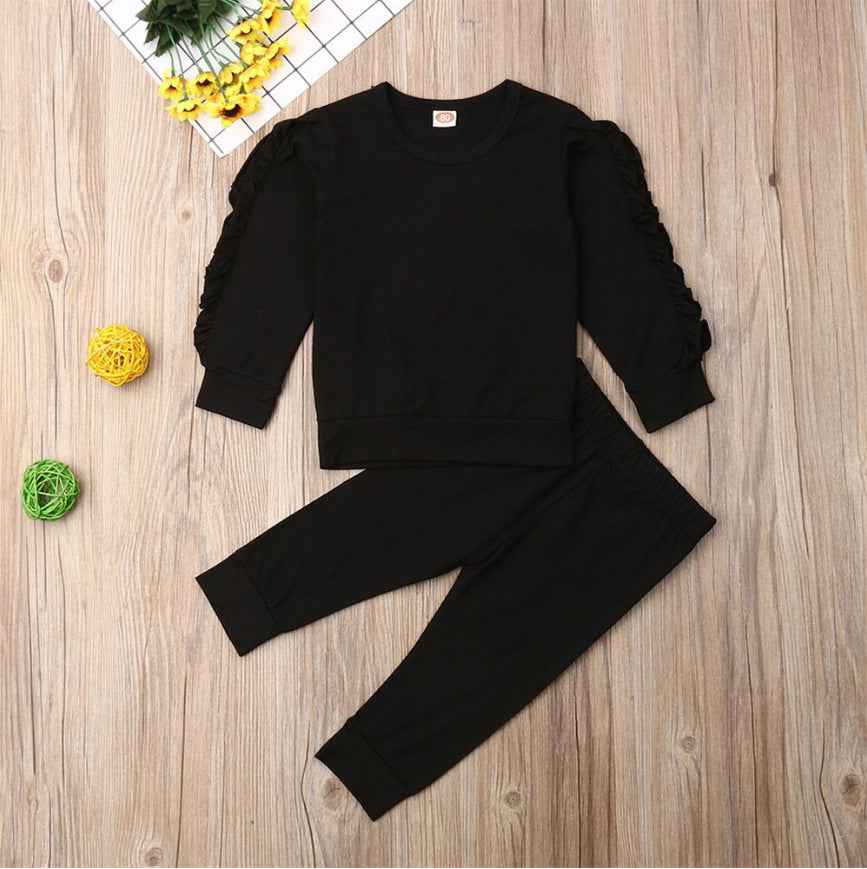 Ruffle Sleeve Baby Loungewear – 2-Piece Fall Outfit