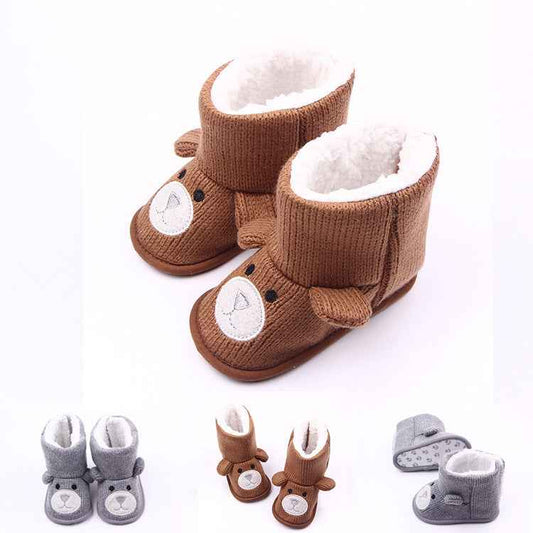 Bear Knit Baby Booties – Soft Winter Warmers