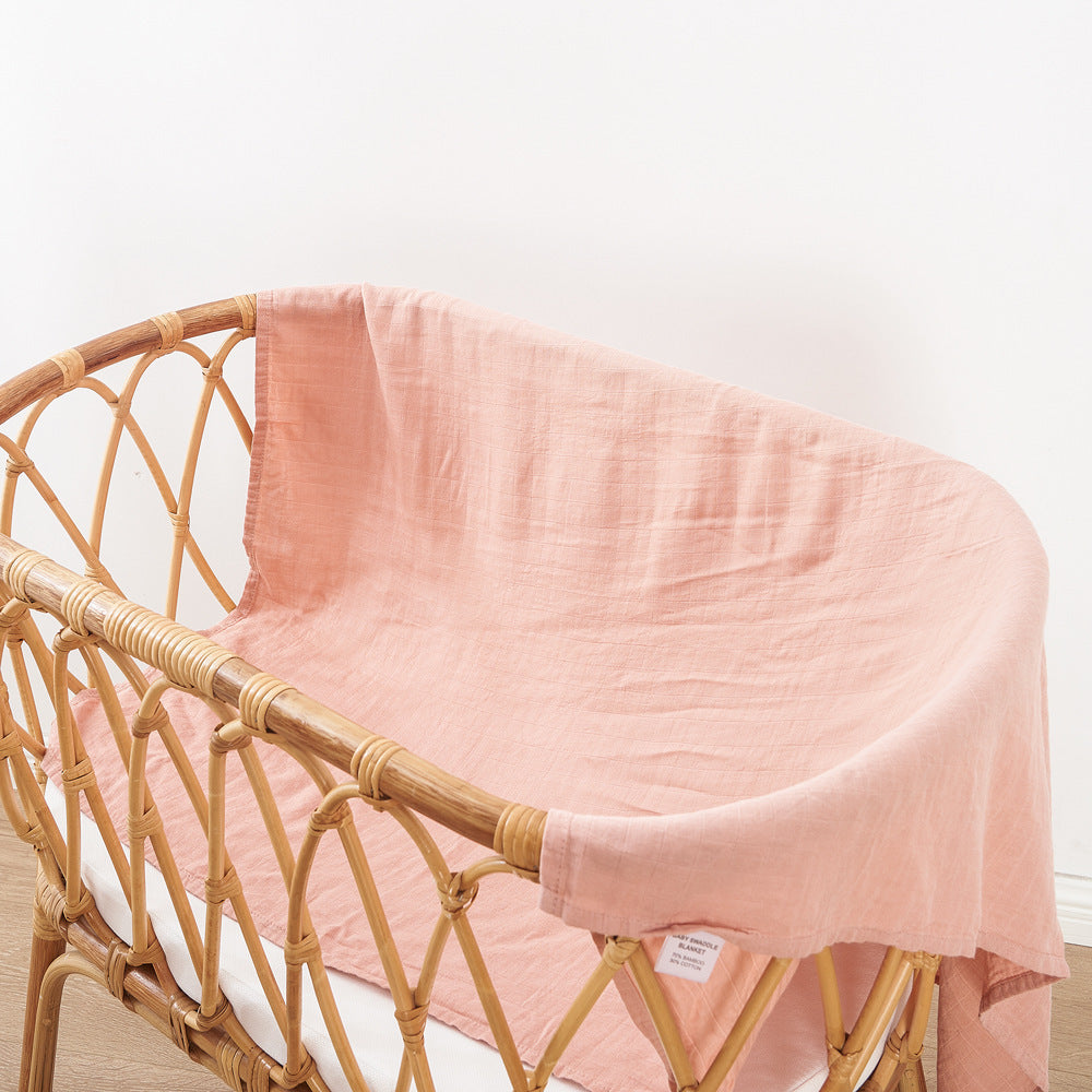Newborn Bamboo Cotton Baby Blanket – Soft Muslin Wrap (120×110cm)