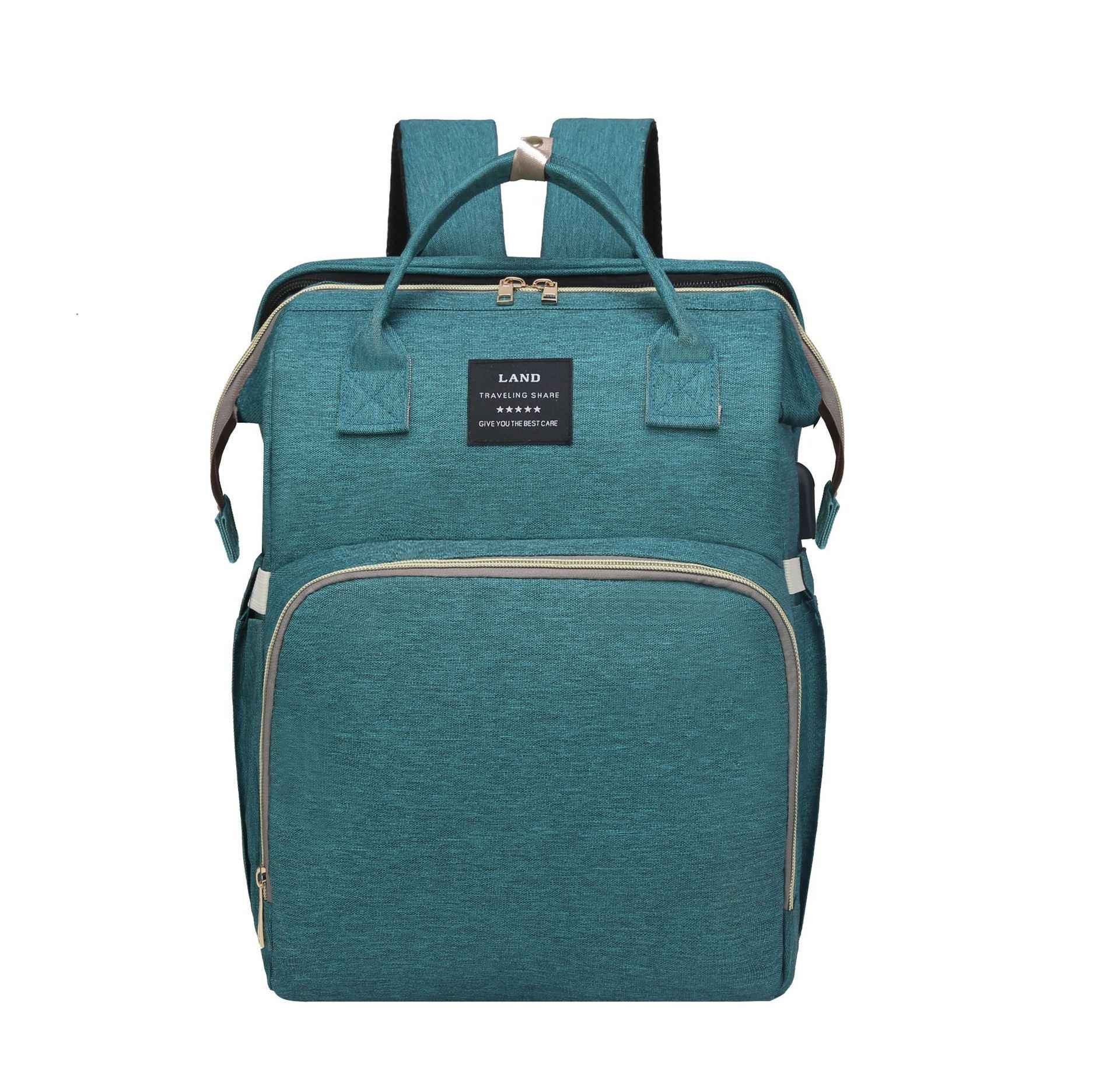 Mummy Baby Crib Backpack – Large Capacity Nappy Bag with USB Port & Cot Feature