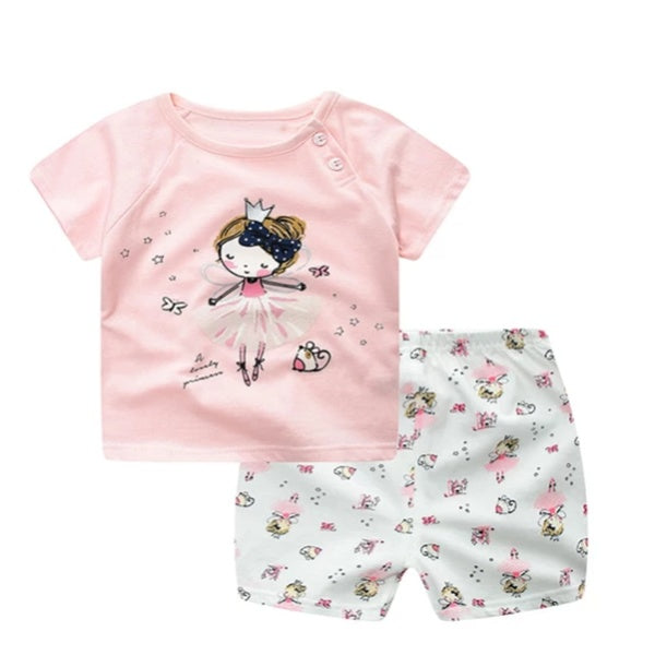 Baby Summer Outfit Set – Short Sleeve Tee & Matching Shorts for Playful Days