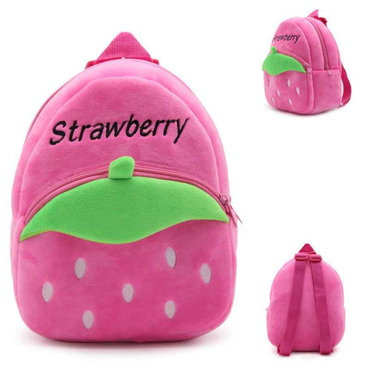 Strawberry Plush Mini Toddler Backpack – Soft & Lightweight