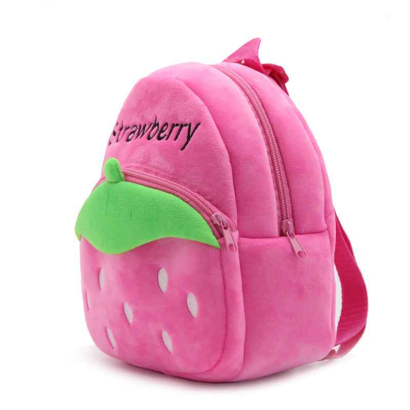 Strawberry Plush Mini Toddler Backpack – Soft & Lightweight