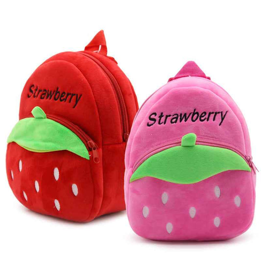 Strawberry Plush Mini Toddler Backpack – Soft & Lightweight