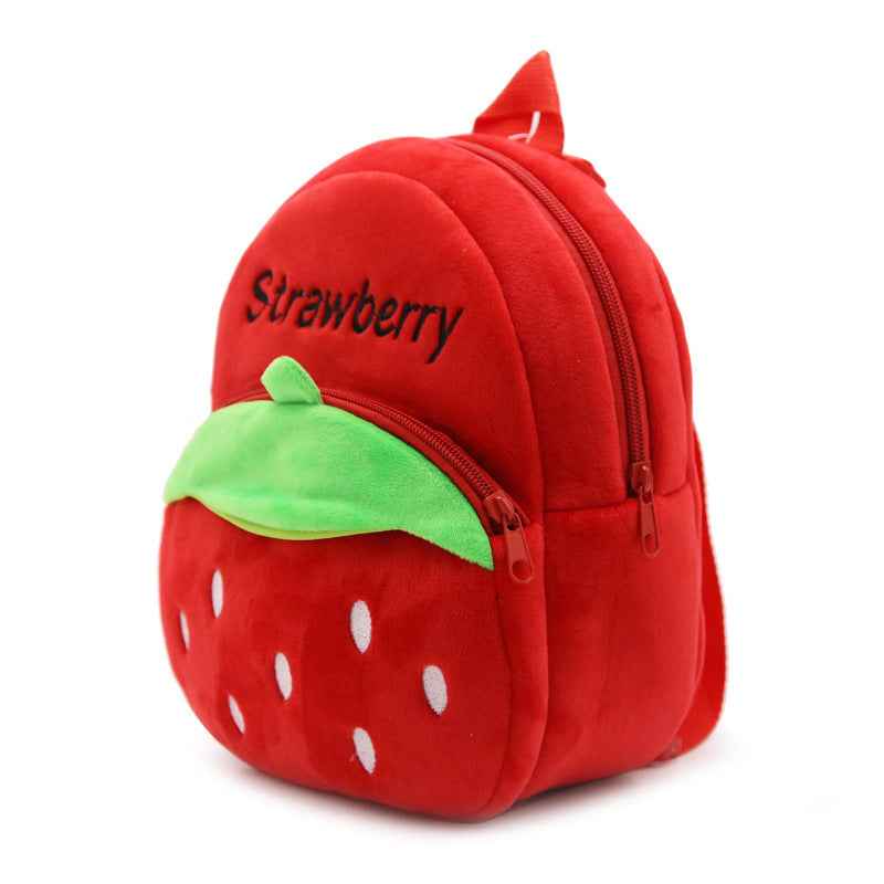 Strawberry Plush Mini Toddler Backpack – Soft & Lightweight