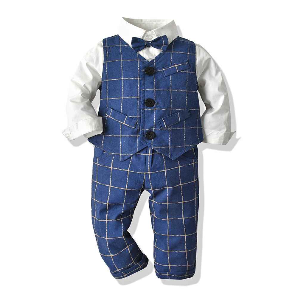 3-Piece Baby Boy Formal Suit – Shirt, Vest & Pants Set