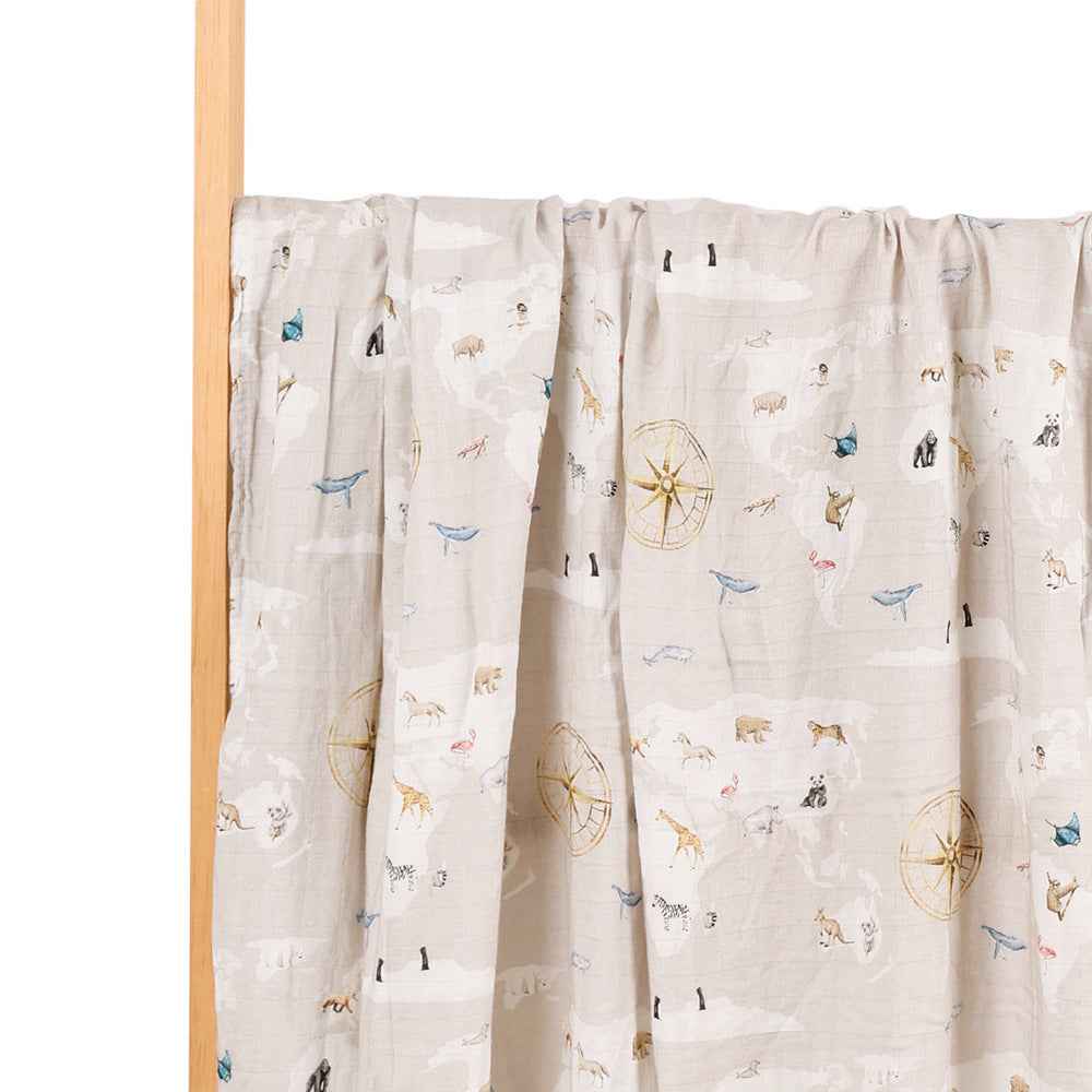 Newborn Bamboo Cotton Gauze Baby Blanket – Soft Muslin Wrap (120×110cm)