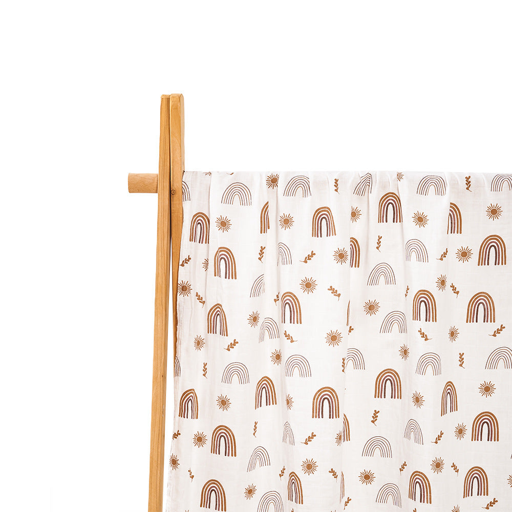 Newborn Bamboo Cotton Baby Blanket – Soft Muslin Wrap (120×110cm)