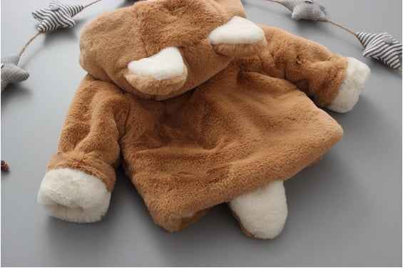 Snuggly Baby Plush Coat with Ears & Tail – Warm Winter Jacket