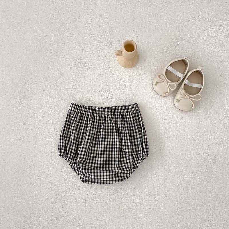 Girls' Embroidered Plaid Baby Skirt Set – Two Piece