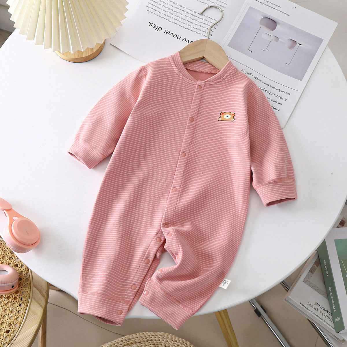 Baby Striped Cotton Jumpsuit – Soft Romper for Everyday Comfort