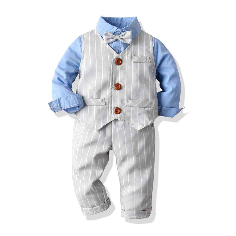 3-Piece Baby Boy Formal Suit – Shirt, Vest & Pants Set