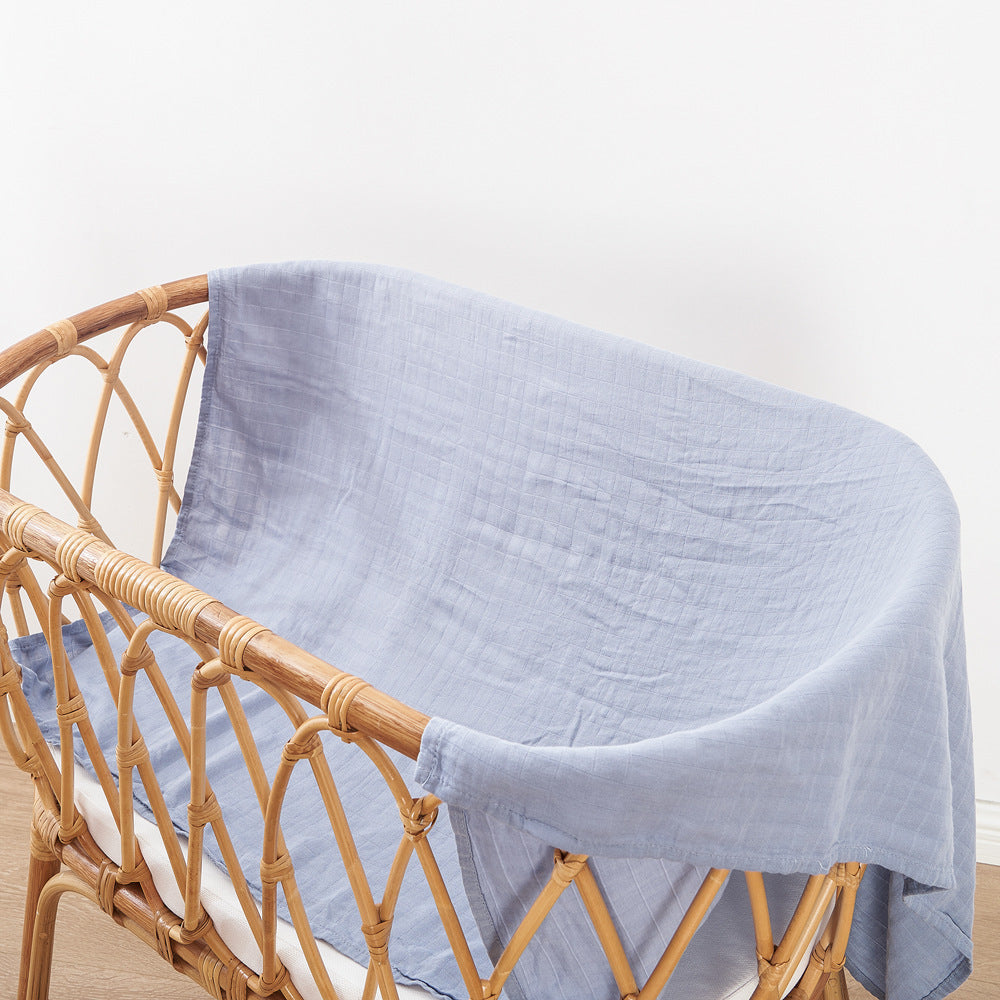 Newborn Bamboo Cotton Baby Blanket – Soft Muslin Wrap (120×110cm)
