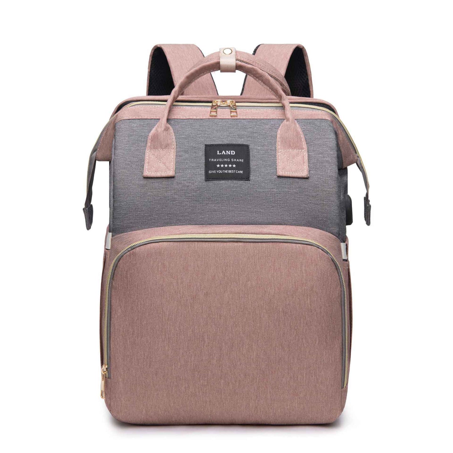 Mummy Baby Crib Backpack – Large Capacity Nappy Bag with USB Port & Cot Feature