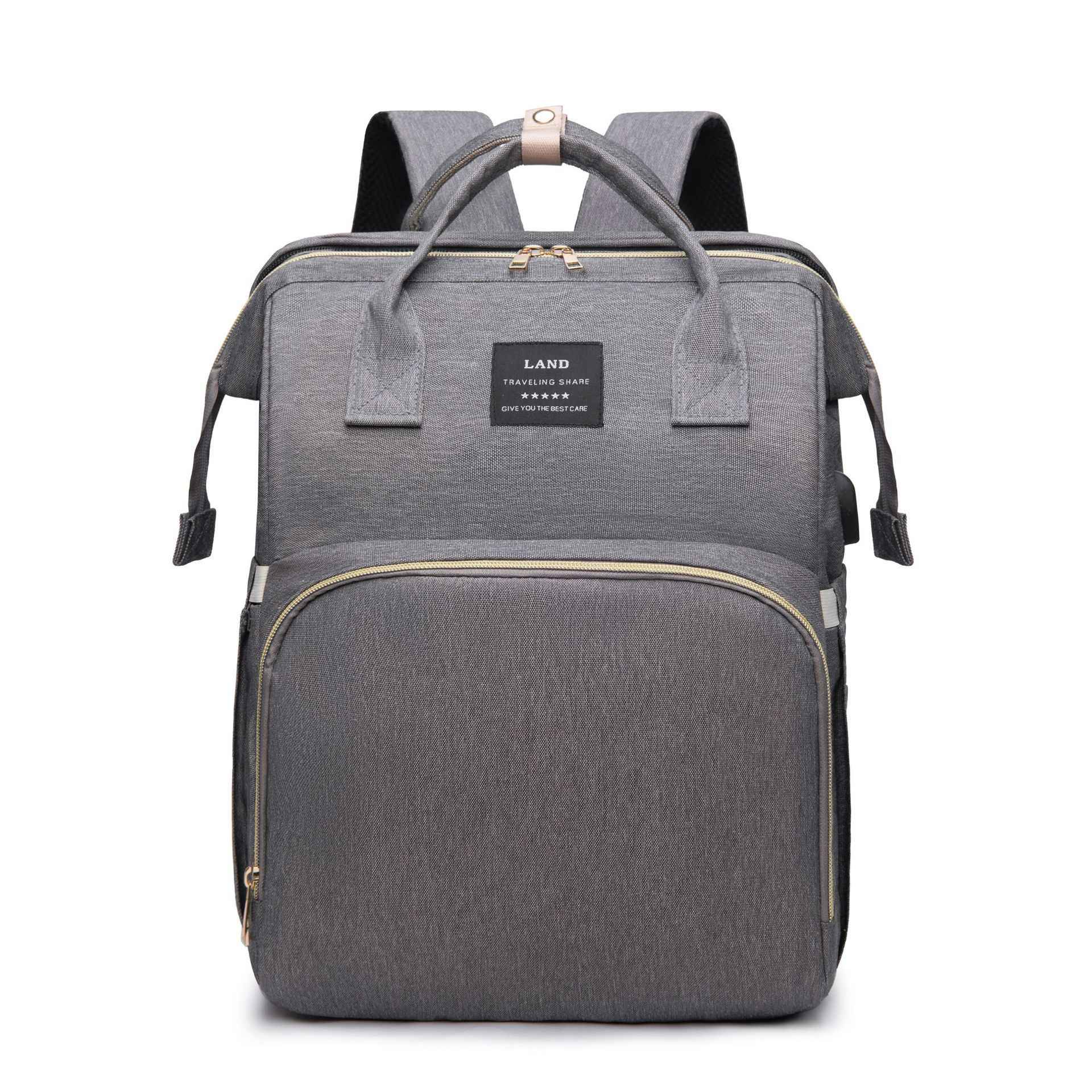 Mummy Baby Crib Backpack – Large Capacity Nappy Bag with USB Port & Cot Feature