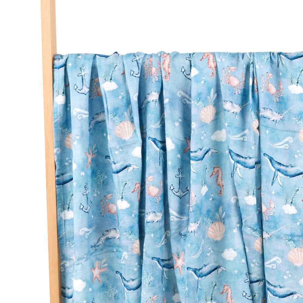 Newborn Bamboo Cotton Gauze Baby Blanket – Soft Muslin Wrap (120×110cm)