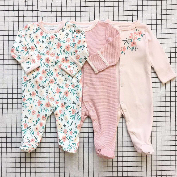 Baby Cotton Zipper Sleepsuit - Long Sleeve Footed Pyjamas for Comfortable Sleep