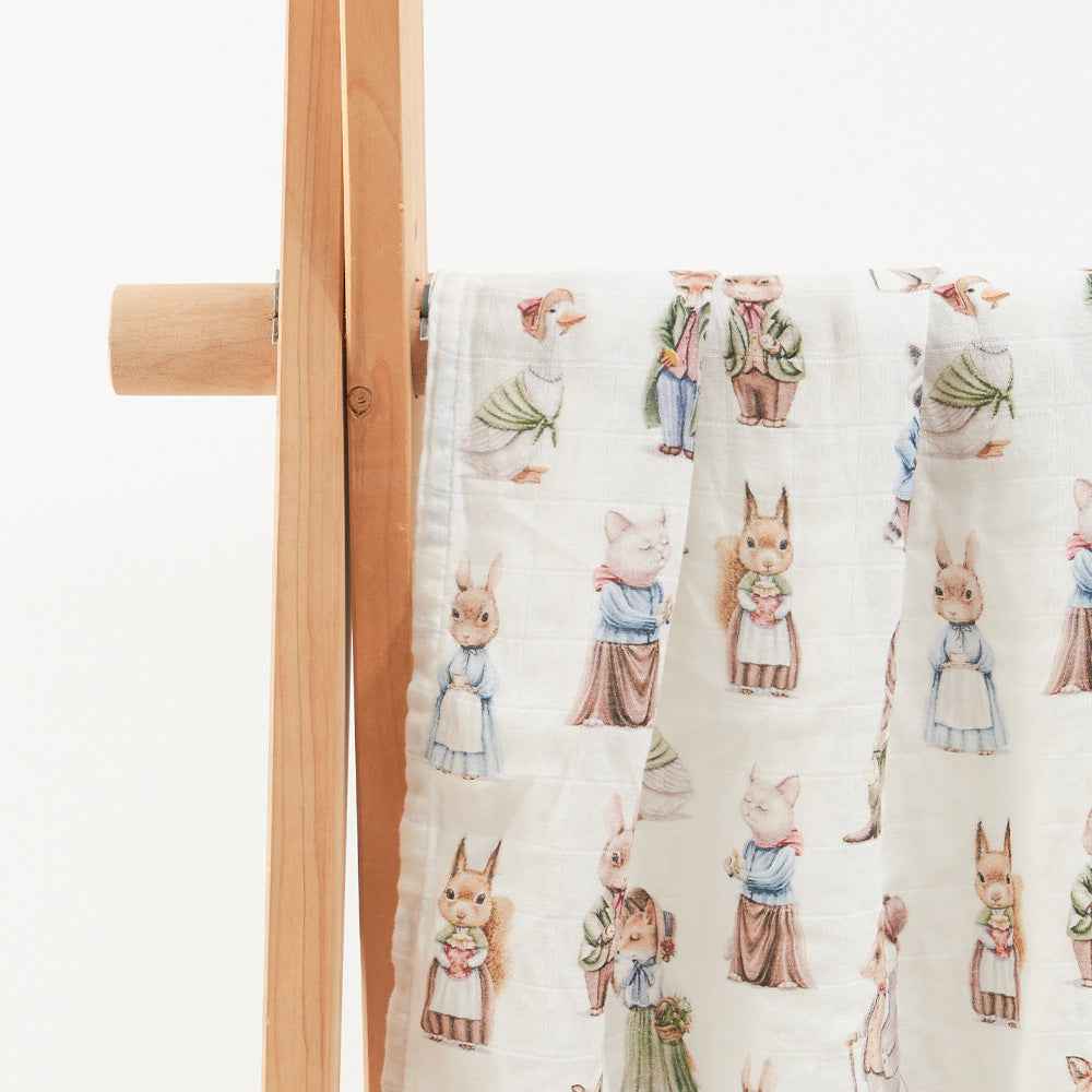Newborn Bamboo Cotton Gauze Baby Blanket – Soft Muslin Wrap (120×110cm)