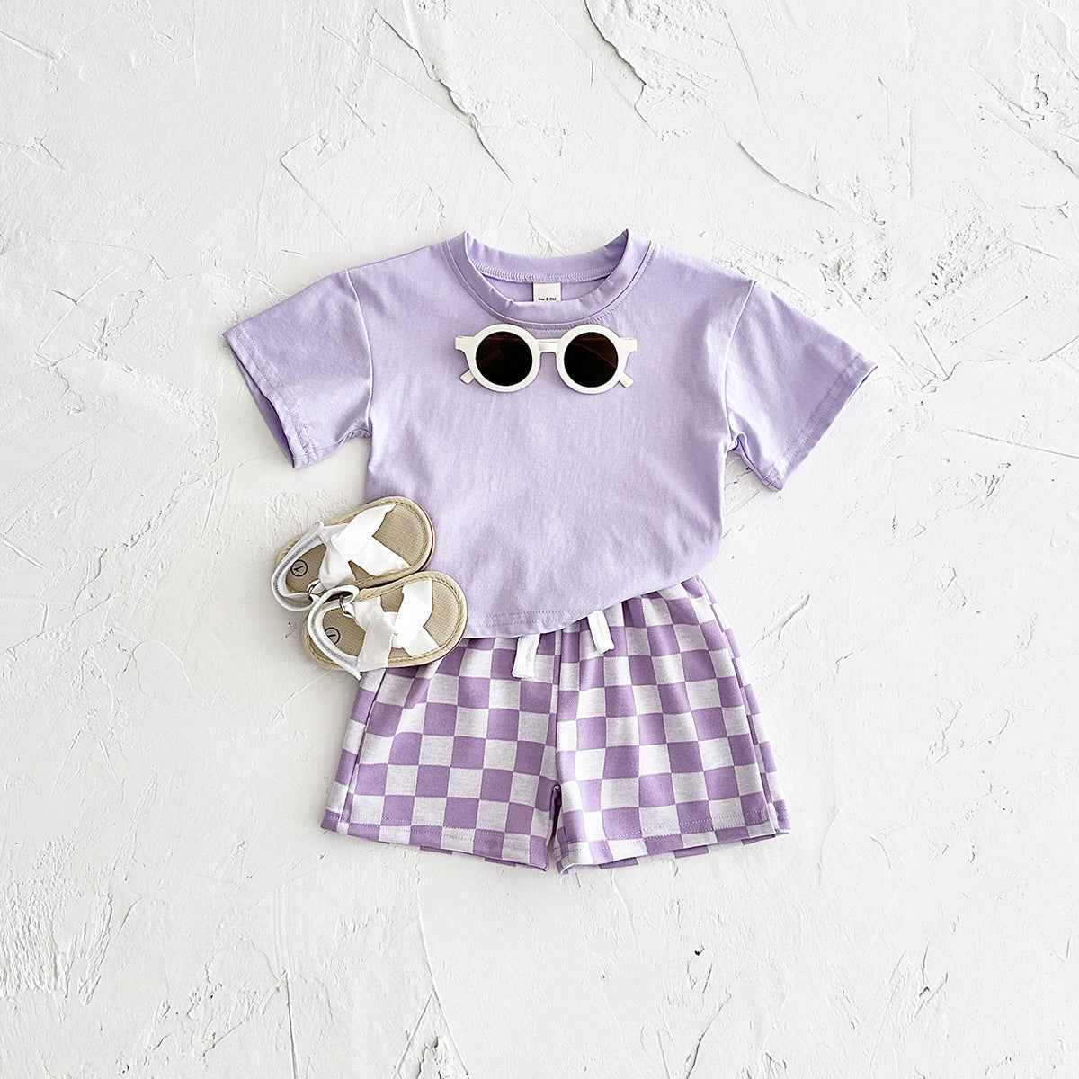 Checkerboard Baby Tee & Shorts Set – Color Pop Two-Piece